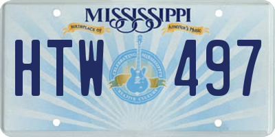 MS license plate HTW497