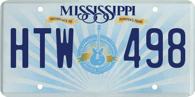 MS license plate HTW498