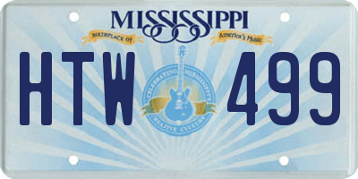 MS license plate HTW499