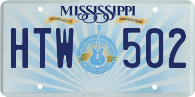 MS license plate HTW502