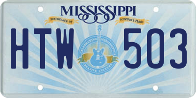 MS license plate HTW503