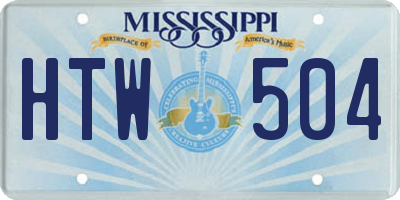 MS license plate HTW504
