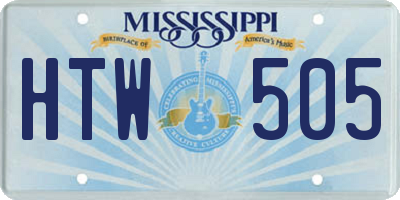 MS license plate HTW505