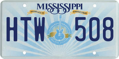 MS license plate HTW508