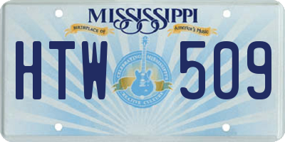 MS license plate HTW509