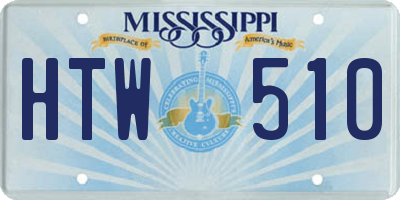 MS license plate HTW510