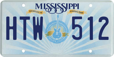 MS license plate HTW512