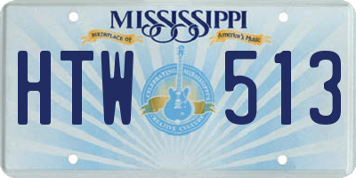 MS license plate HTW513