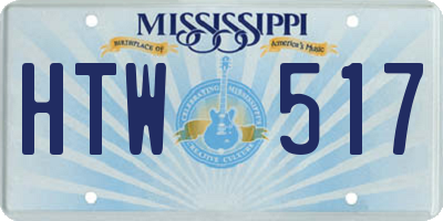 MS license plate HTW517