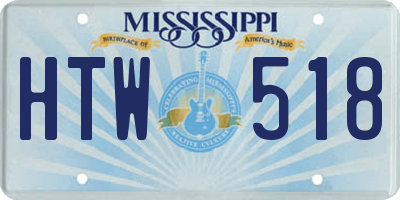 MS license plate HTW518