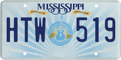 MS license plate HTW519