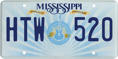 MS license plate HTW520