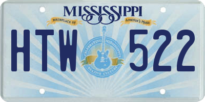 MS license plate HTW522