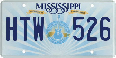 MS license plate HTW526