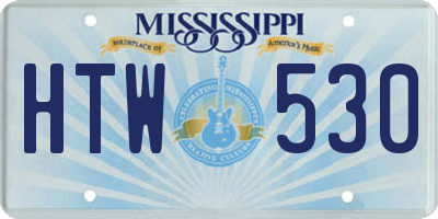 MS license plate HTW530