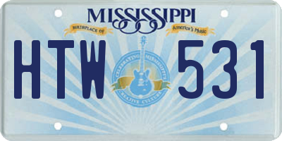 MS license plate HTW531