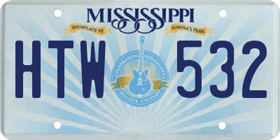 MS license plate HTW532
