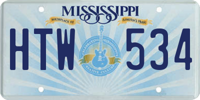 MS license plate HTW534