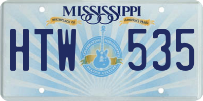 MS license plate HTW535