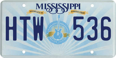 MS license plate HTW536