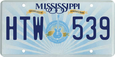 MS license plate HTW539