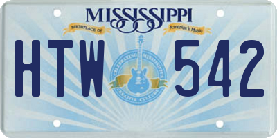 MS license plate HTW542