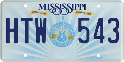 MS license plate HTW543