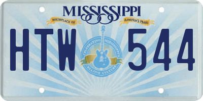 MS license plate HTW544