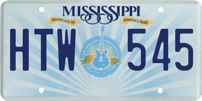 MS license plate HTW545