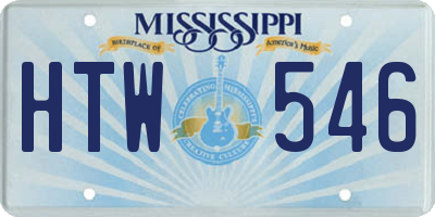 MS license plate HTW546