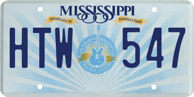 MS license plate HTW547