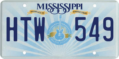 MS license plate HTW549