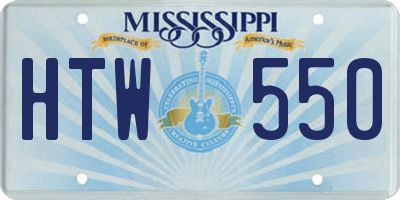MS license plate HTW550