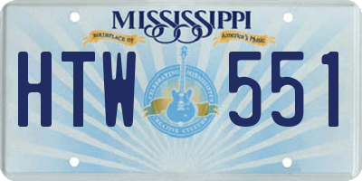 MS license plate HTW551
