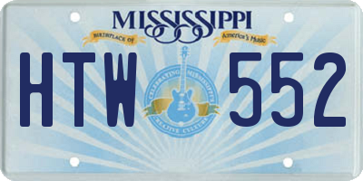 MS license plate HTW552