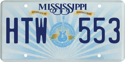 MS license plate HTW553