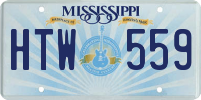 MS license plate HTW559