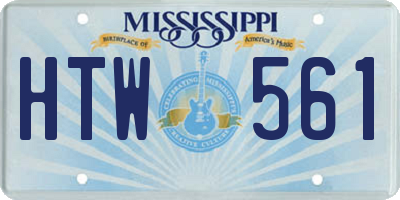 MS license plate HTW561