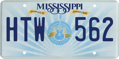 MS license plate HTW562