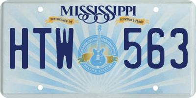 MS license plate HTW563