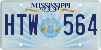 MS license plate HTW564