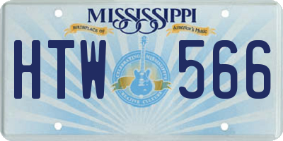 MS license plate HTW566