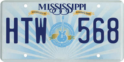 MS license plate HTW568