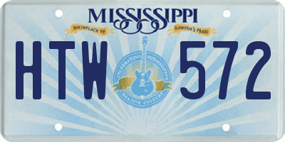 MS license plate HTW572