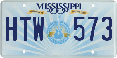 MS license plate HTW573