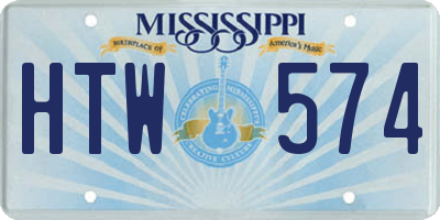 MS license plate HTW574