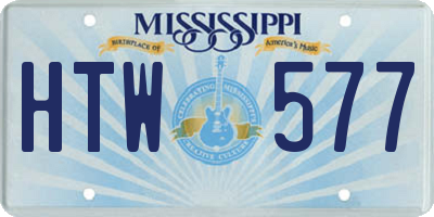 MS license plate HTW577