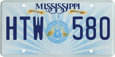 MS license plate HTW580