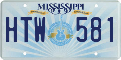 MS license plate HTW581