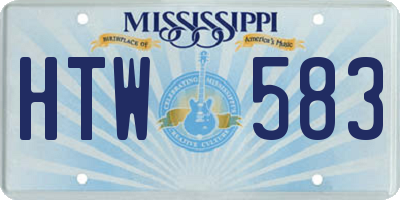 MS license plate HTW583